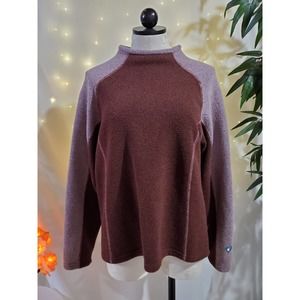 Kuhl Stovepipe Alfpaca Fleece Pullover Sweater Womens Size XL Burgundy Red Mauve